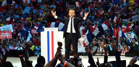 Emmanuel Macron, en meeting le 18 avril 2017.