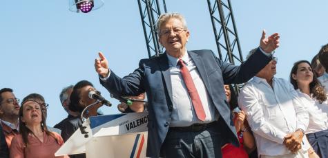 Jean-Luc Mélenchon à Châteauneuf-sur-Isère, le 23 août 2026.