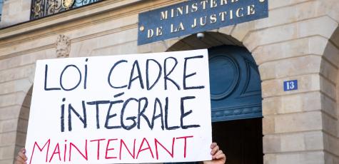 Une manifestation en faveur de la "loi intégrale", à Paris. (Photo par VALERIE DUBOIS / HANS LUCAS / HANS LUCAS VIA AFP)