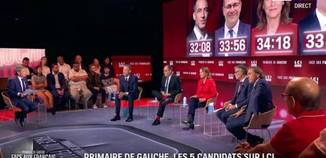 Le premier débat de la primaire de gauche, sur LCI. (LCI - TF1)