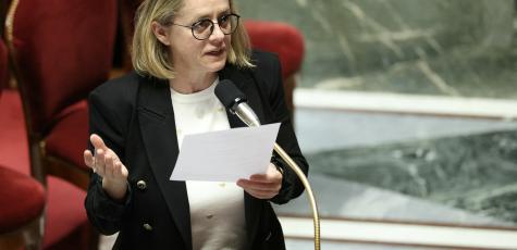 Céline Thiébault-Martinez, à l'Assemblée le 13 octobre. (Photo AFP / Thomas SAMSON)