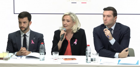 Jean-Philippe Tanguy, Marine Le Pen et Jordan Bardella, le 6 octobre 2026