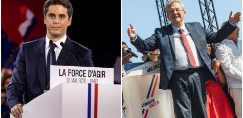 Gabriel Attal et Jean-Luc Mélenchon