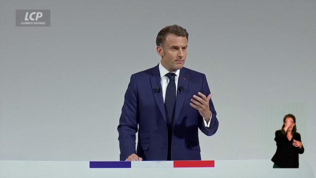 Emmanuel Macron lors de son annonce
