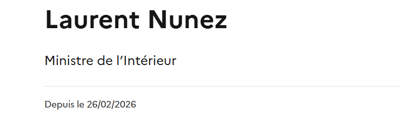 Sur le site du gouvernement, Laurent Nuñez n'a pas le droit à son tilde